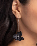 Plentiful Petals - Black Flower Earrings Paparazzi