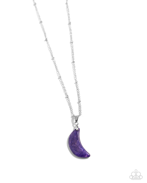 Lunar Lesson - Purple Moon Necklace Paparazzi