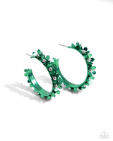 Fashionable Flower Crown - Green Earrings Paparazzi