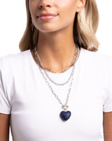 HEART Gallery - Blue Heart Necklace Paparazzi