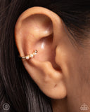 Ballerina Backdrop - Gold Cuff Earrings Paparazzi