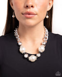 Generously Glossy - White Pearl Earrings Paparazzi