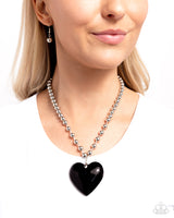 Romantic Residence - Black Heart Necklace Paparazzi