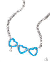 Heart Homage - Blue Heart Earrings Paparazzi