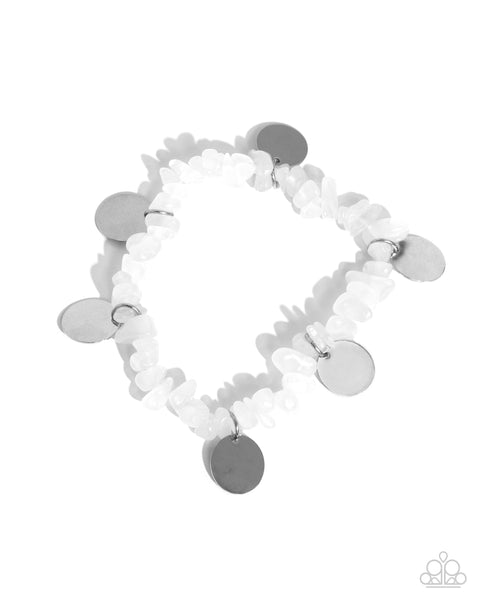 Grounded Grandeur - White Bracelet Paparazzi
