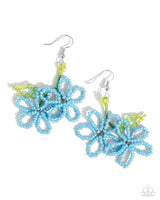 Beaded Blooms - Blue Seadbead Earrings Paparazzi