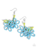 Beaded Blooms - Blue Seadbead Earrings Paparazzi