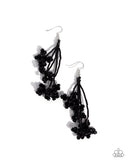 Petaled Precipitation - Black Earrings Paparazzi