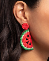 Watermelon Welcome - Red Earrings Paparazzi