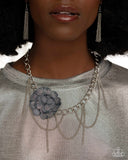 Deconstructed Denim - Blue Denim Necklace Paparazzi