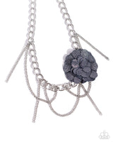 Deconstructed Denim - Blue Denim Necklace Paparazzi