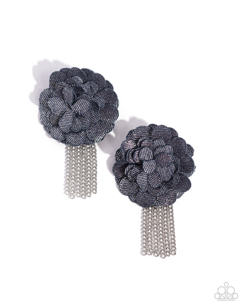 Dauntless Denim - Blue Denim Flower Earring