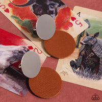 Leather Leader - Brown Clip On Earrings Paparazzi