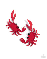 Crab Couture - Red Earrings Paparazzi