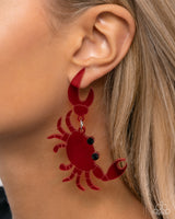 Crab Couture - Red Earrings Paparazzi