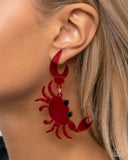 Crab Couture - Red Earrings Paparazzi