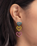 Sweetheart Succession - Pink Heart Earrings Paparazzi