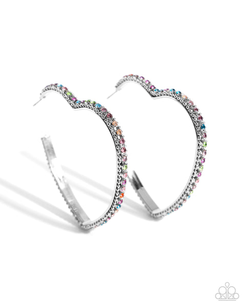 Halftime Hearts - Multi-Colored Heart Earrings Paparazzi