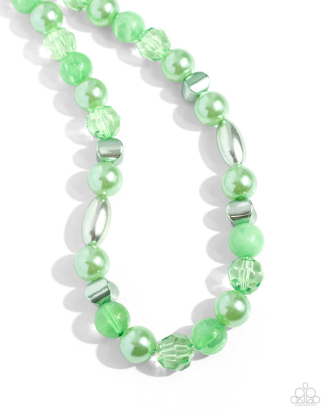 Plentiful Pearls - Green Necklace Paparazzi