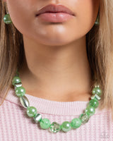 Plentiful Pearls - Green Necklace Paparazzi