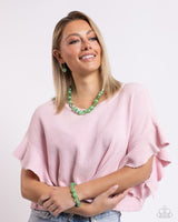 Plentiful Pearls - Green Necklace Paparazzi