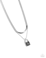 Padlock Possession - Silver Necklace Paparazzi