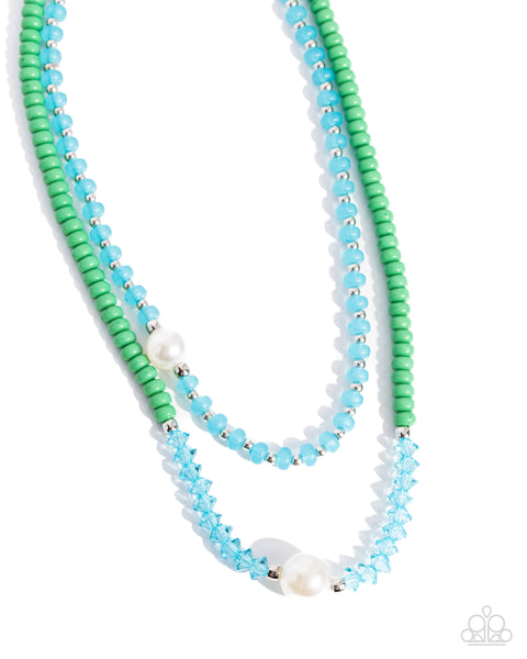 Multicolored Masquerade - Green Necklace Paparazzi