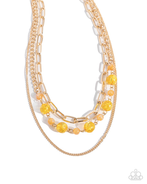 Beaded Behavior - Yellow Necklace Paparazzi