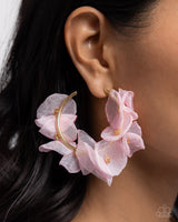 Petaled Pageant - Gold & Pink Floral Earrings