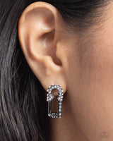 Safety Pin Secret - Black Earrings Paparazzi