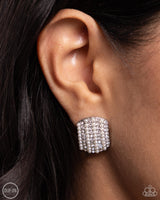 Glittering Generosity - White Clip On Earrings Paparazzi