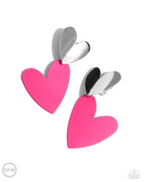 Romantic Occasion - Pink Heart Clip On Earrings Paparazzi