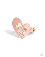 Abstract Amor - Copper Heart Ring Paparazzi