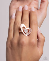 Abstract Amor - Copper Heart Ring Paparazzi