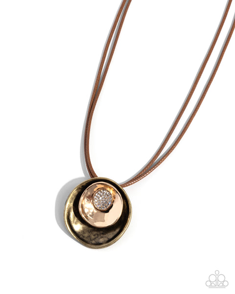 Duchess Disc - Brass Necklace Paparazzi