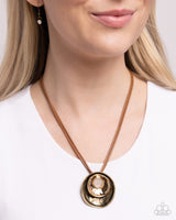 Duchess Disc - Brass Necklace Paparazzi