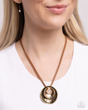 Duchess Disc - Brass Necklace Paparazzi