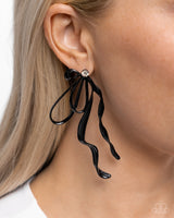 Trendy Tapestry - Black Earrings Paparazzi