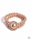 Valuable Victor - Brown Pearl Bracelet Paparazzi