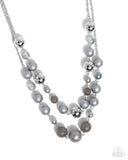 Beaded Benefit - Silver Necklace Paparazzi