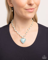 Mermaid Model - Blue Heart Necklace Paparazzi