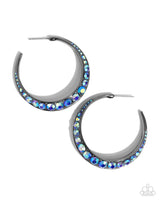 Embedded Edge - Blue Earrings Paparazzi