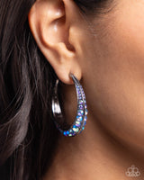 Embedded Edge - Blue Earrings Paparazzi