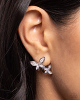 Adorably Aerial - White Butterfly Earrings Paparazzi