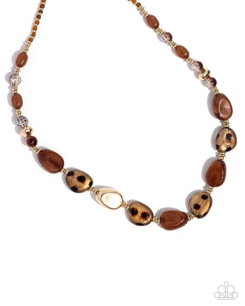 Spotted Safari - Brown Necklace Paparazzi