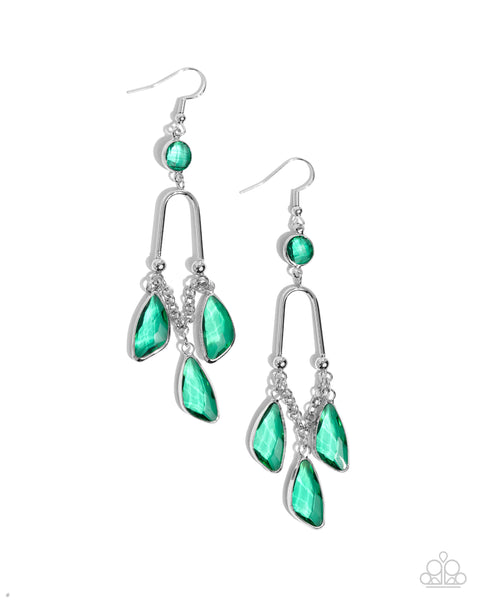 Winged Wardrobe - Green Earrings Paparazzi