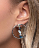 Pronged Patchwork - Blue Earrings Paparazzi