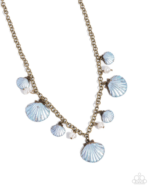 Seashell Sophistication - Brass Necklace Paparazzi