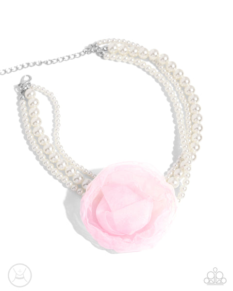 Radiant Rosette - Pink Flower Necklace Paparazzi