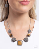 Spiral Sass - Brown Necklace Paparazzi